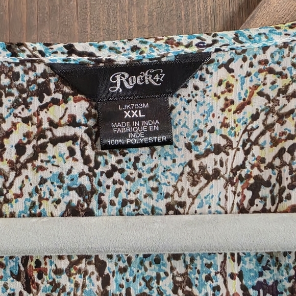 Wrangler Rock 47 Semi Sheer Blouse Size XXL - Picture 2 of 3